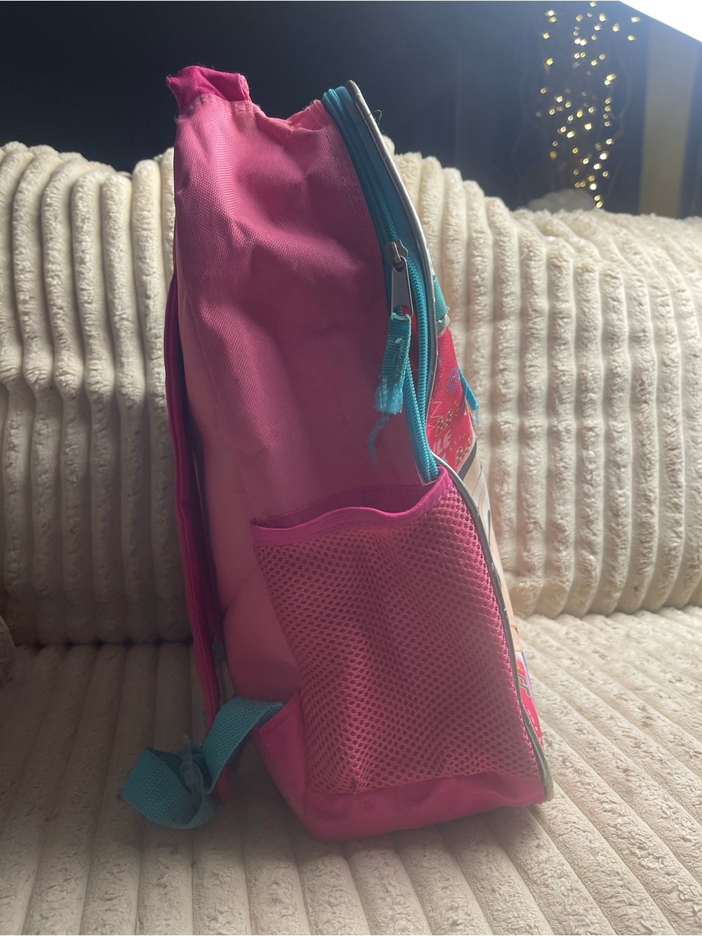 Disney Minnie Mouse Girls Backpack Pink Rainbow Heart Sequin Bow School - Picture 2 of 8